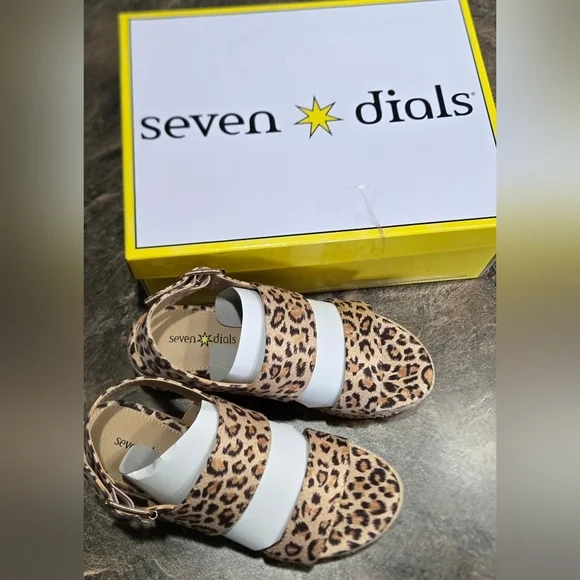 Seven Dials Leopard Print Espadrille Wedges #756 - Picture 2 of 11
